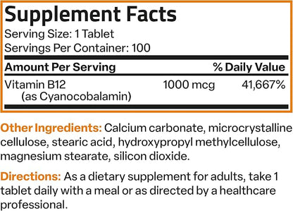 Bronson Vitamin B12 1000 mcg (B12 100 Count