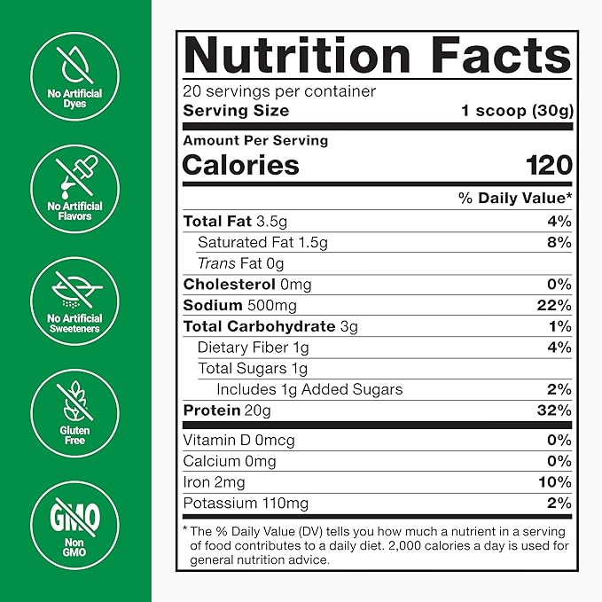 FORCE FACTOR Vegan Plant Protein, Plant-Based 20g Plant 20 Servings