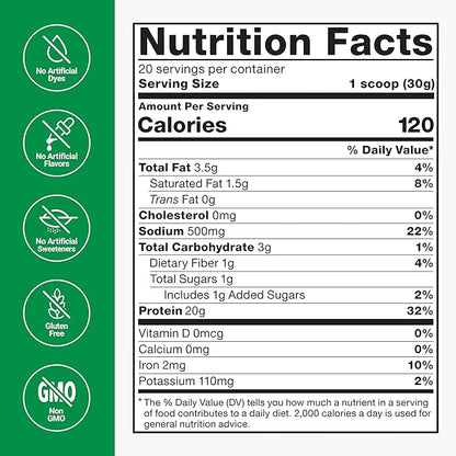 FORCE FACTOR Vegan Plant Protein, Plant-Based 20g Plant 20 Servings