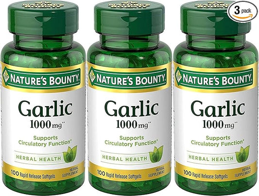 Nature’s Bounty Garlic Extract Supplement, Supports 1000 mg 100 Count, 3