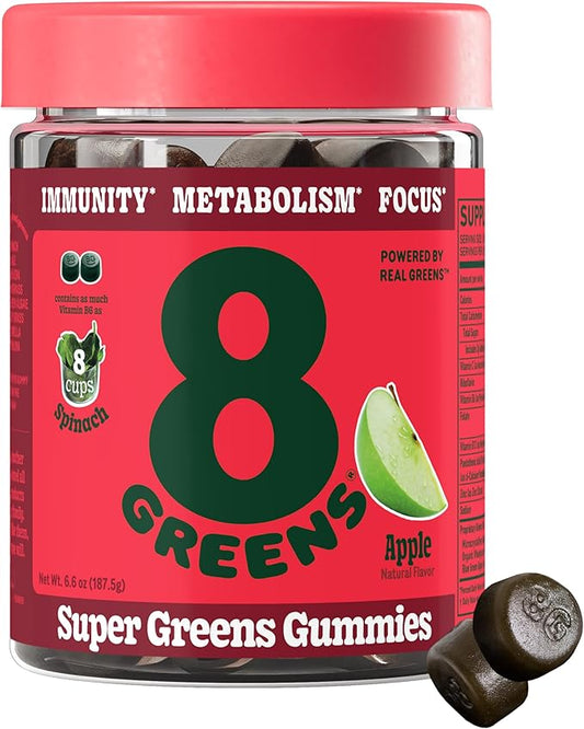 8Greens Daily Greens Gummies B12, Spirulina 50 Count