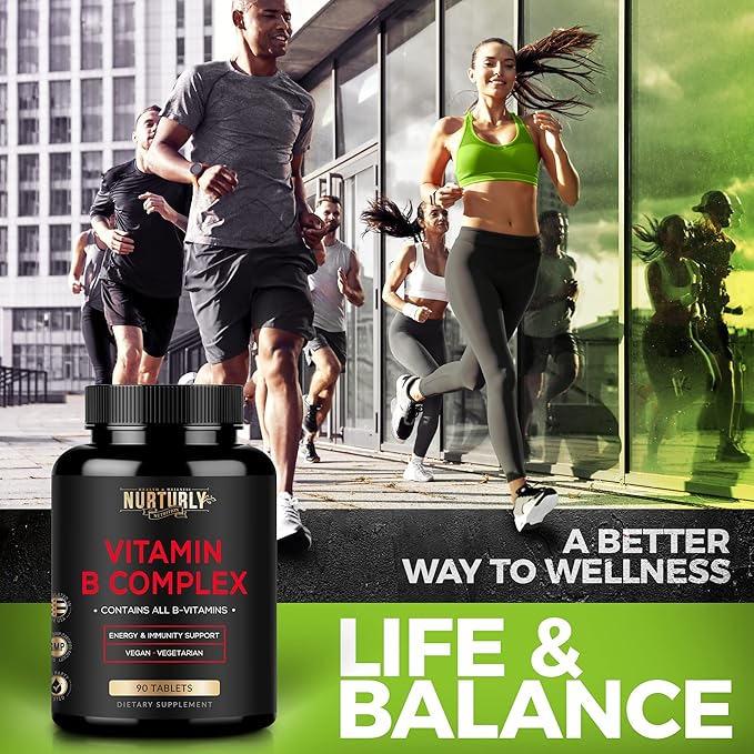 Vitamin B Complex B1, B2, B2, B3, B3, B5, B5, B6, B6, B7, B7, B9, B9, B12 B12 and 180 Tablets