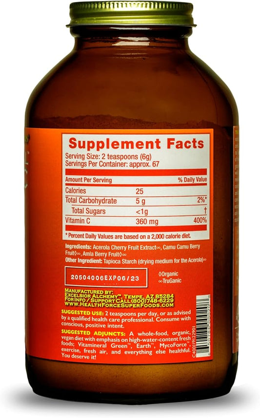 HEALTHFORCE SUPERFOODS Truly Natural Vitamin C 400 Grams, 67 Servings