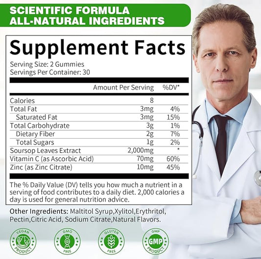 Soursop Graviola Gummies 2,000mg Soursop 60 Counts