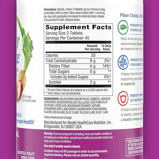 Fiber Choice Daily Prebiotic Fiber Chewable 90 Tablets (90 Count 1))