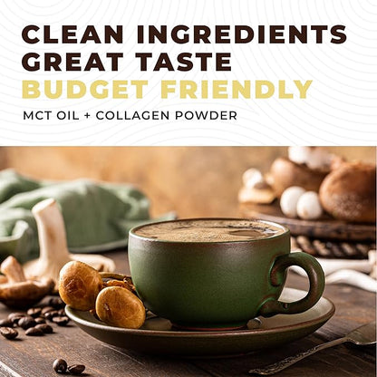 Keto MCT Oil Powder + Collagen + Prebiotic Acacia Fiber, Vanilla Flavor, 16oz. MCT Oil Powder from Coconuts. Grass Fed Collagen, Perfect for Keto, 0 Net Carb, Stevia, Erythritol, Powdered Drink