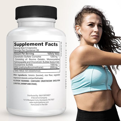Glucosamine with Chondroitin & MSM Joint Supplement 180 Capsules,