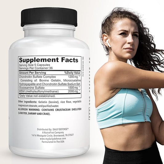 Glucosamine with Chondroitin & MSM Joint Supplement 180 Capsules,