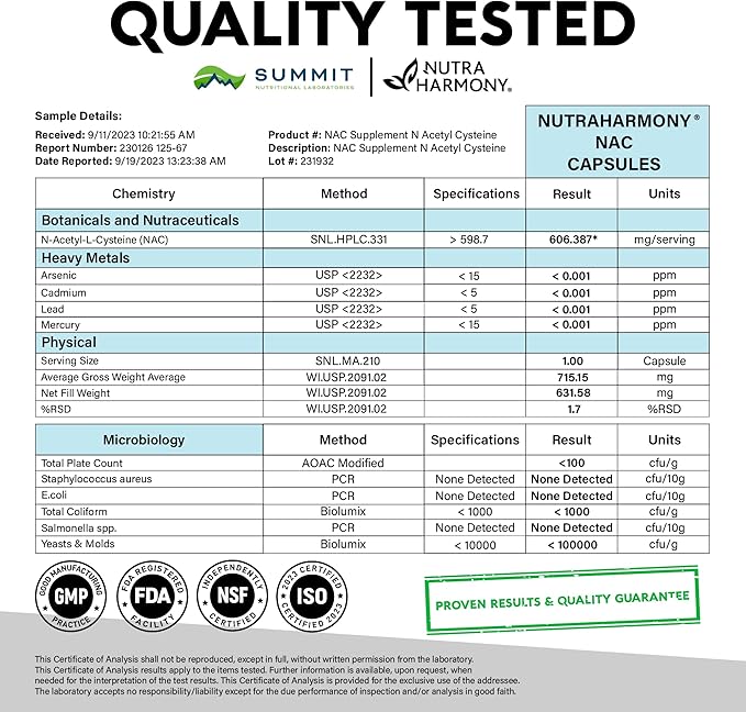 NAC Supplement | Selenium | B6 B12 - 600 mg 1200 mg 2 Month