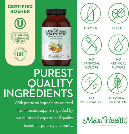 Omega 3 Supplement Omega-3 Fish D3 - 180 Softgels