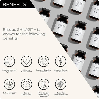 Blisque - Pure Himalayan Organic Shilajit 228 Servings 7.5 Month