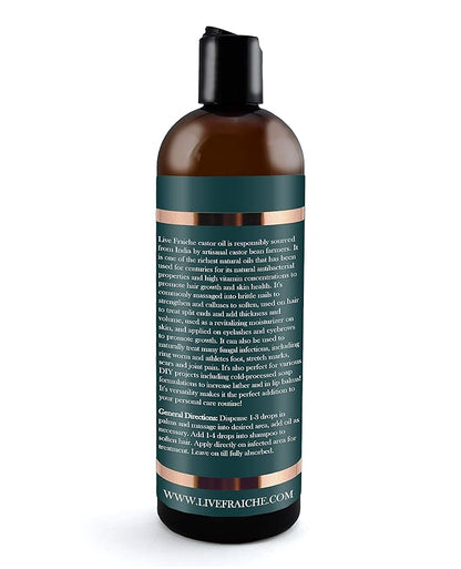 Live Fraiche Organic Castor Oil (16oz) 100% Pure
