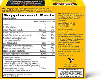 Airborne 1000mg Vitamin C with Zinc, 30 Fizzy