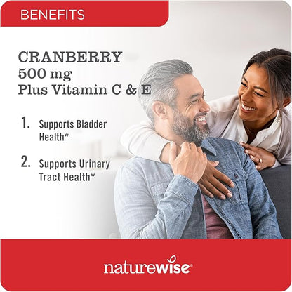 Naturewise Cranberry Extract Pills 12,500mg* Cranberries 120 Capsules[2-Month Capsules[2-Month Supply]