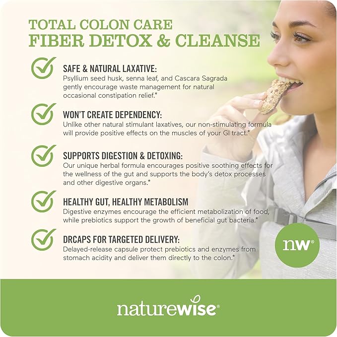 NatureWise Total Colon Care Fiber Cleanse 3 Fish [60 Count
