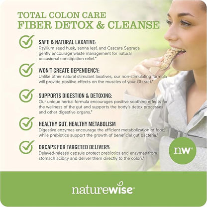 NatureWise Total Colon Care Fiber Cleanse 3 Fish [60 Count