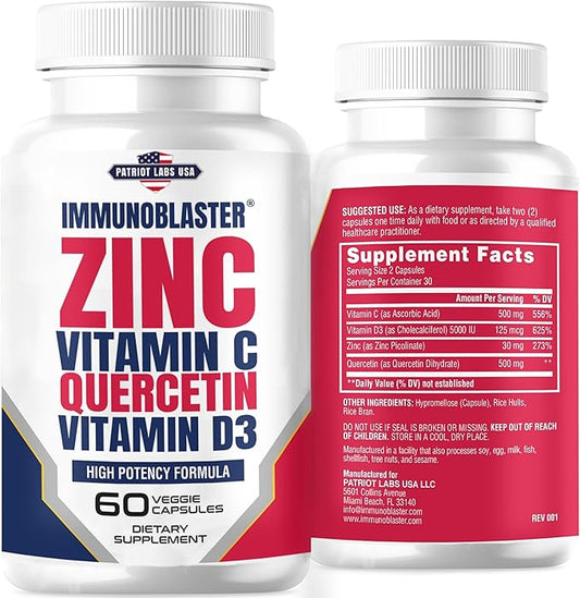 ImmunoBlaster Zinc Quercetin 500mg with Vitamin 60 Count 1)