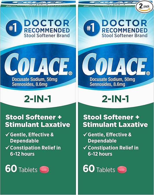 Colace 2-in-1 Stool Softener Plus Stimulant 60 Count 2)