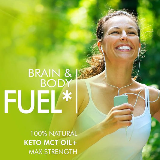Keto MCT Oil Capsules with C8 & C10 - Fast Acting Ketosis Brain & Body Fuel for Women and Men - All Natural, Non-GMO, Made in USA - 30 Day Supply