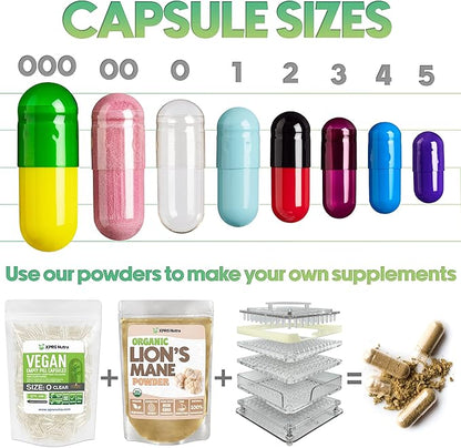 XPRS Nutra Size 2 Empty Capsules - 1000 Count Clear Empty Gelatin Capsules - Empty Pill Capsules - DIY Capsule Filling - Pure Bovine Pill Capsules Empty Gel Caps