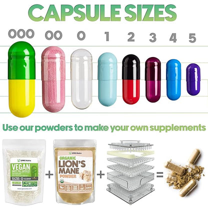 XPRS Nutra Gelatin Size 00 Separated Capsules - 1000 Count Gelatin Empty Capsules Separated in Bags - Separated Empty 00 Capsules - Pill Capsules DIY