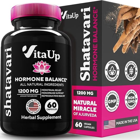 Shatavari Capsules - USA Made Shatavari 1200mg - 60 Count