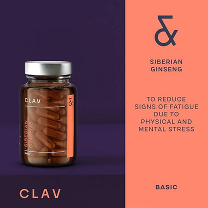 CLAV® Siberian Ginseng 900mg Eleuthero 60 Ginseng