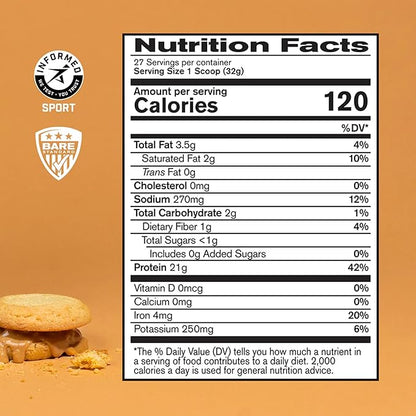BARE PERFORMANCE NUTRITION Vegan Protein, Plant (27 Servings,
