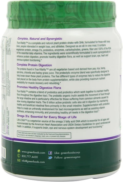 Green Foods True Vitality Plant Protein 25.2 Ounce 2)