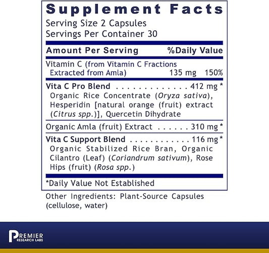 Premier Research Labs Vitamin C Supplement 60 Vegetarian