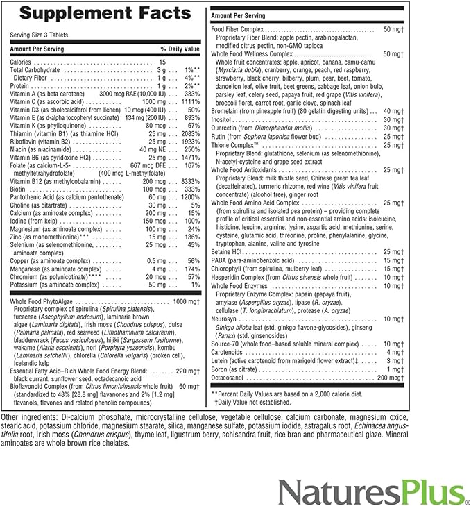 Natures Plus Ultra Source of Life 180 Tablets D3 - 60 Servings