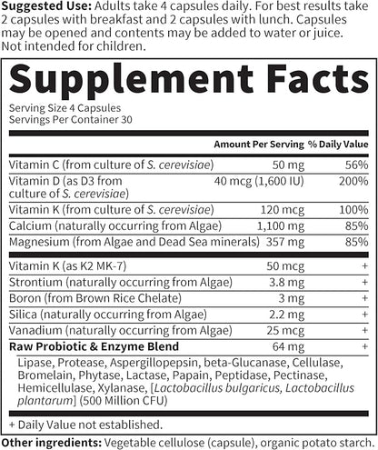 Garden of Life Raw Calcium Supplement K2, Vitamin D3 and 120 Capsules