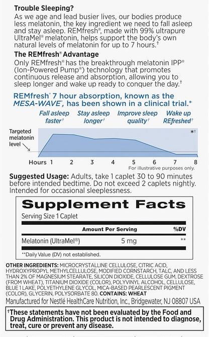 REMfresh Extra Strength 5mg Melatonin Sleep (36 Caplet) #1 Doctor