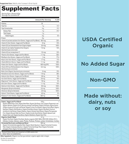 Ancient Nutrition Organic SuperGreens and Multivitamin 25 Servings