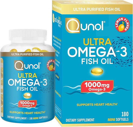 Qunol Fish Oil Omega 3 Mini 1000mg Omega 3 EPA 3 Month 180 Count