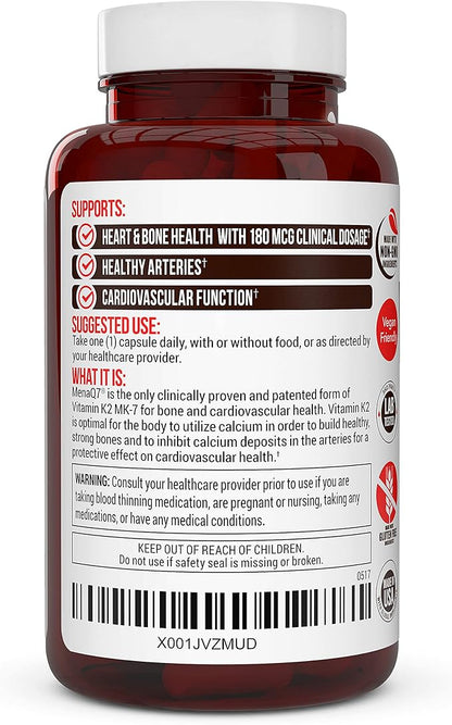 Vitamin k2 MK-7 Supplement 180mcg -Vitamin K2 Supports 60 Easy MenaQ7 K2 K2 MK7 MK7