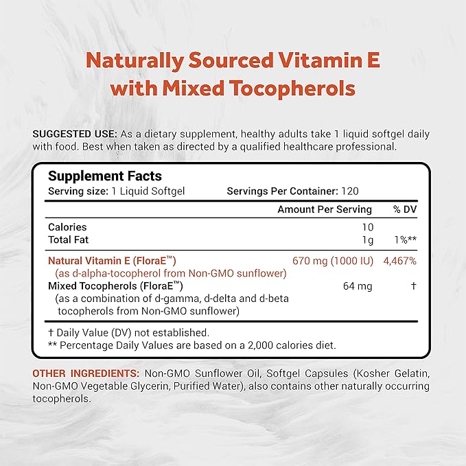 Naturalis Sunflower Vitamin E 670mg (1000 120 Softgels