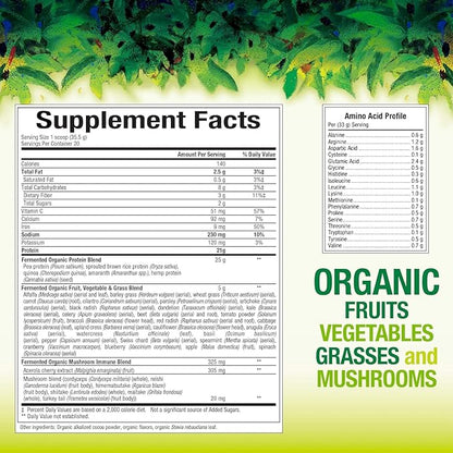 Whole Earth & Sea from Natural Factors, Organic Fermented Protein & Greens, Vegan Whole Food Supplement, Vanilla Chai, 1 lb 7 Oz