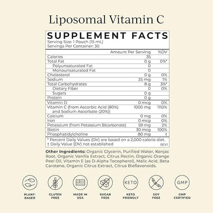 CYMBIOTIKA Vitamin C Individual Packets, Liposomal 30 Pack