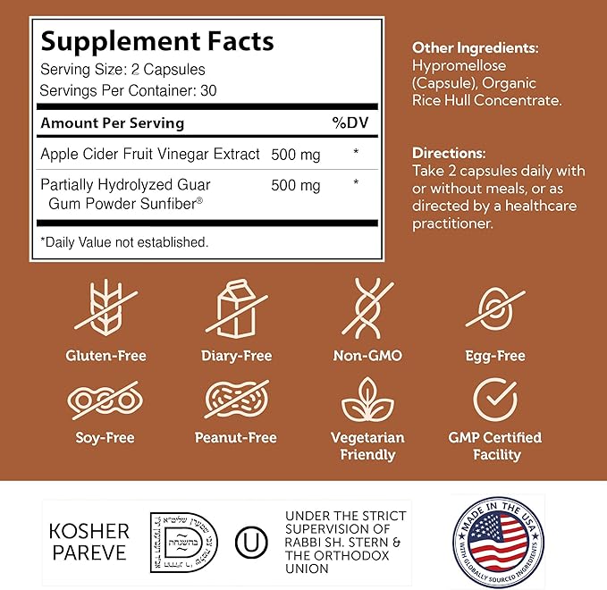 Zahler Apple Cider Vinegar Capsules 60 Count