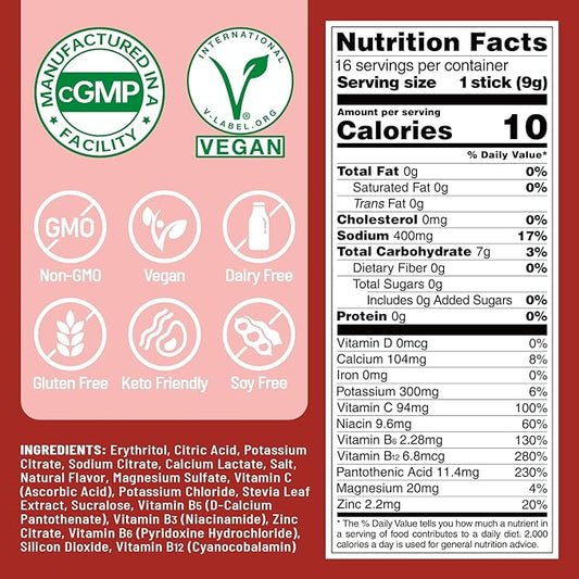 Venture Pal Sugar Free Electrolyte Powder Packets - Liquid Daily IV Drink Mix for Rapid Hydration & Party Recovery | 5 Vitamins & 7 Electrolytes| Keto Friendly | Non-GMO | Certified Vegan | 16 Sticks