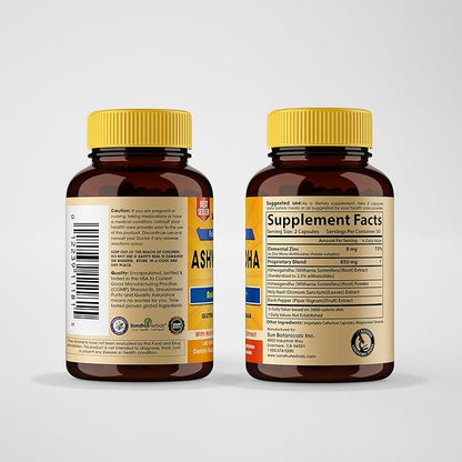 Ashwagandha Supplement|60 Organic 4 in 1 1 Month Supply|8000mg with