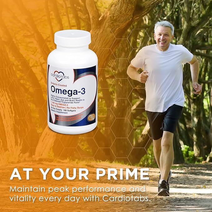 Omega-3 Enteric-Coated Fish Oil Supplements, Triglyceride 1100 mg Omega-3 Fatty 180 Count