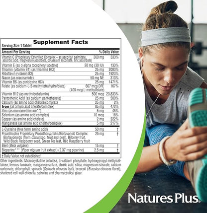 NaturesPlus Hema-Plex Iron - 30 Slow-Release Tablets, Pack of 3 - Total Blood Health - 85 mg Chelated Iron - With Vitamin C & Bioflavonoids - Non GMO, Vegetarian & Gluten Free - 90 Total Servings