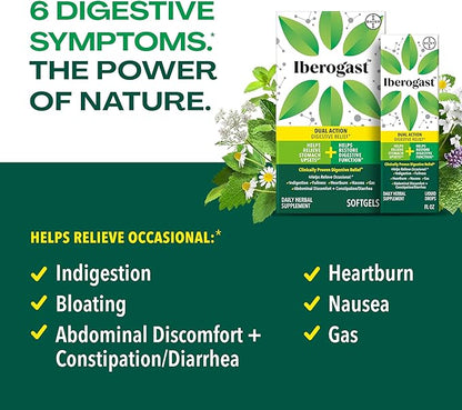 Iberogast Softgels, Herbal Relief of Stomach 6-Herb Blend 30ct