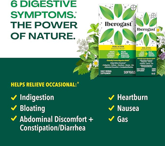 Iberogast Softgels, Herbal Relief of Stomach 6-Herb Blend 30ct