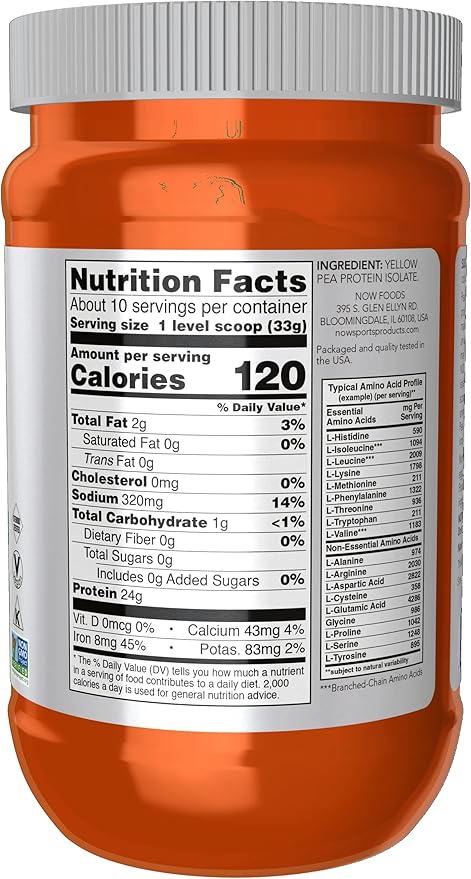 NOW Sports Nutrition, Pea Protein 24 12-Ounce (Pack 2)
