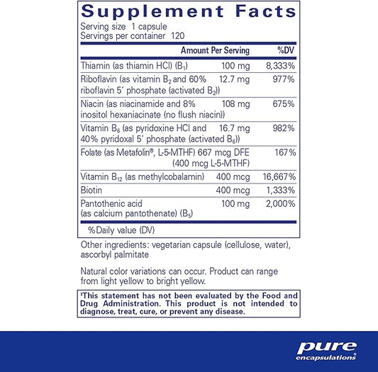 Pure Encapsulations B-Complex Plus B12 & 120 Capsules