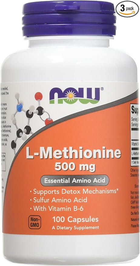Now Foods L-Methionine 500 mg 100 Caps 3 Pack