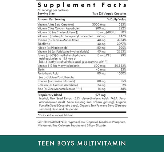 MICHAEL'S Health Naturopathic Programs Teen Boys 120 Vegetarian 60 Servings